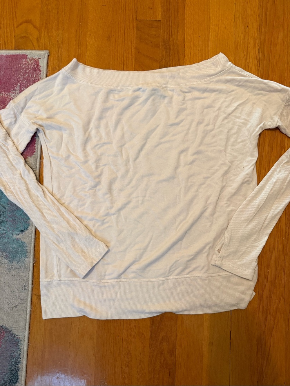 Athleta cream Off-Shoulder Long Sleeve Top